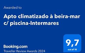 Apto climatizado à beira-mar c/ piscina-Intermares